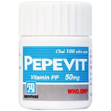 Điều trị bệnh Pellagra Pepevit 50mg Nadyphar hộp 100 viên