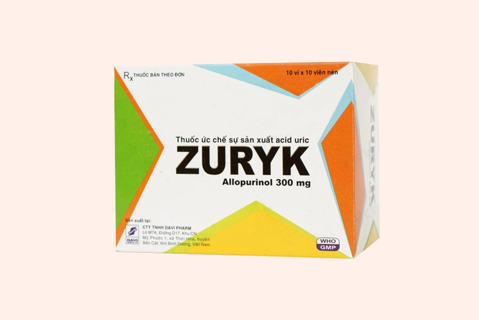 Thuốc điều trị gout 
Zuryk hộp 100 viên