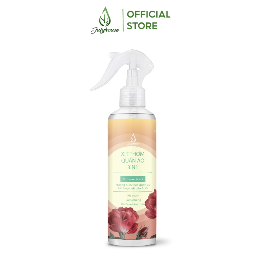 Xịt thơm quần áo dành cho nữ Julyhouse 3IN1 (hương nước hoa kết hợp tinh dầu Bưởi) chai 280ml
