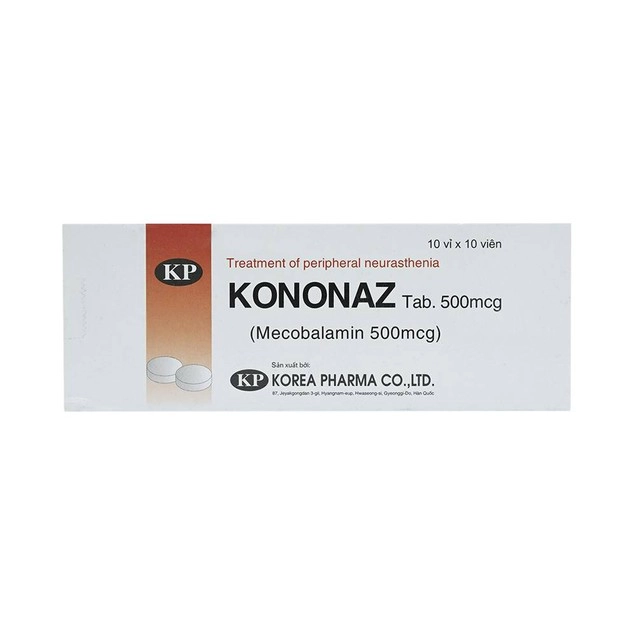 Điều trị bệnh lý thần kinh ngoại biên Kononaz 500mcg Korea Pharma hộp 10 vỉ x 10 viên