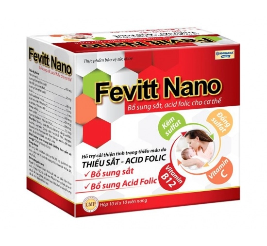 Viên uống bổ sung sắt FEVITT NANO hộp 10 vỉ x 10 viên