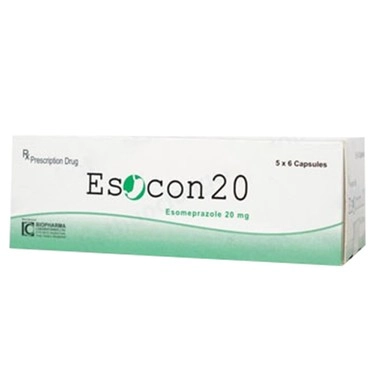 Điều trị loét dạ dày do sử dụng thuốc NSAID Esocon 20 Biopharm hộp 5 vỉ x 6 viên