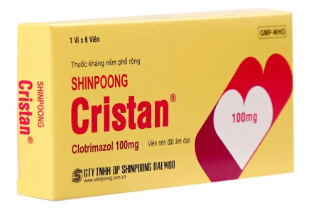 Viên nén đặt âm đạo trị nấm SHINPOONG Cristan 100mg hộp 6 viên