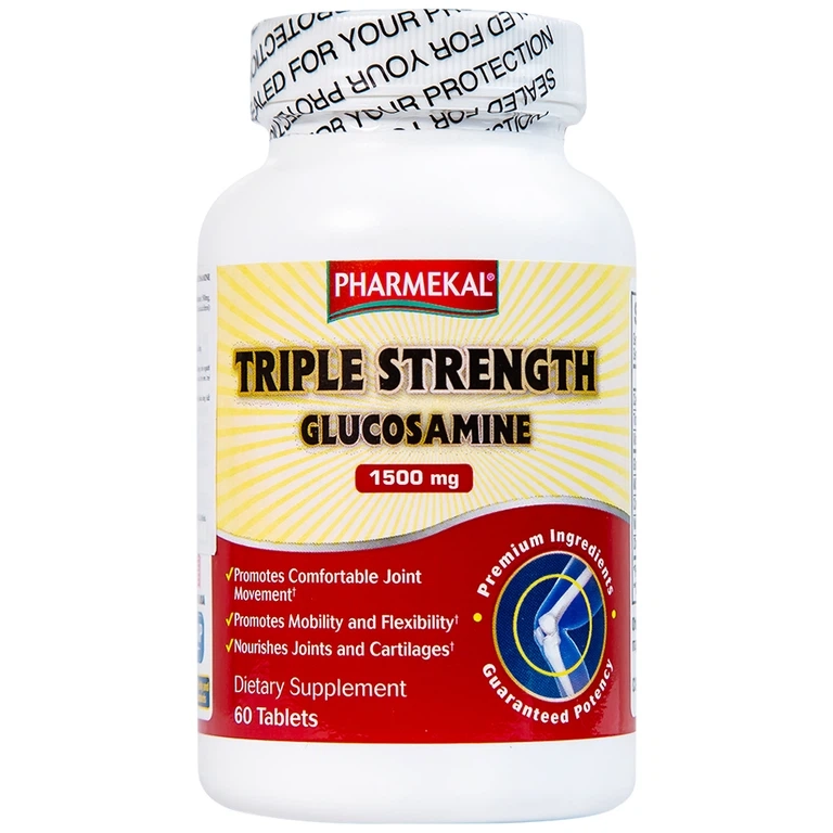 Bổ sung dưỡng chất cho khớp Triple Strength Glucosamine 1500mg Pharmekal hộp 60 viên