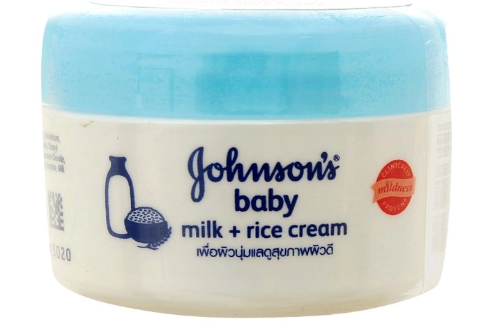 Kem dưỡng da bổ sung dưỡng chất Johnson's Baby Milk + Rice Cream (xanh) lọ 50g