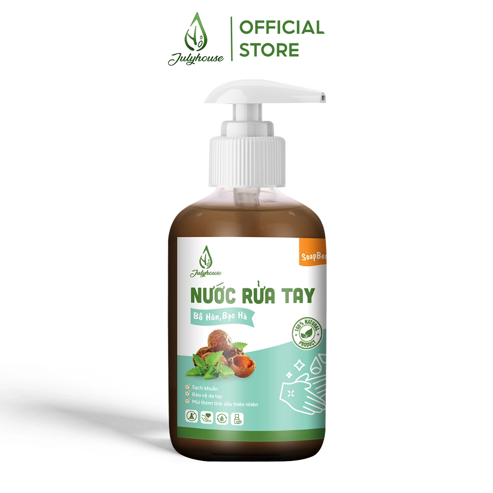 Nước rửa tay Julyhouse Bồ Hòn - Bạc Hà chai 500ml