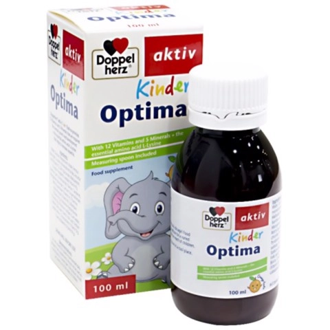 Siro bổ sung vitamin và khoáng chất cho trẻ Kinder Optima Doppelherz hộp 1 chai 100ml