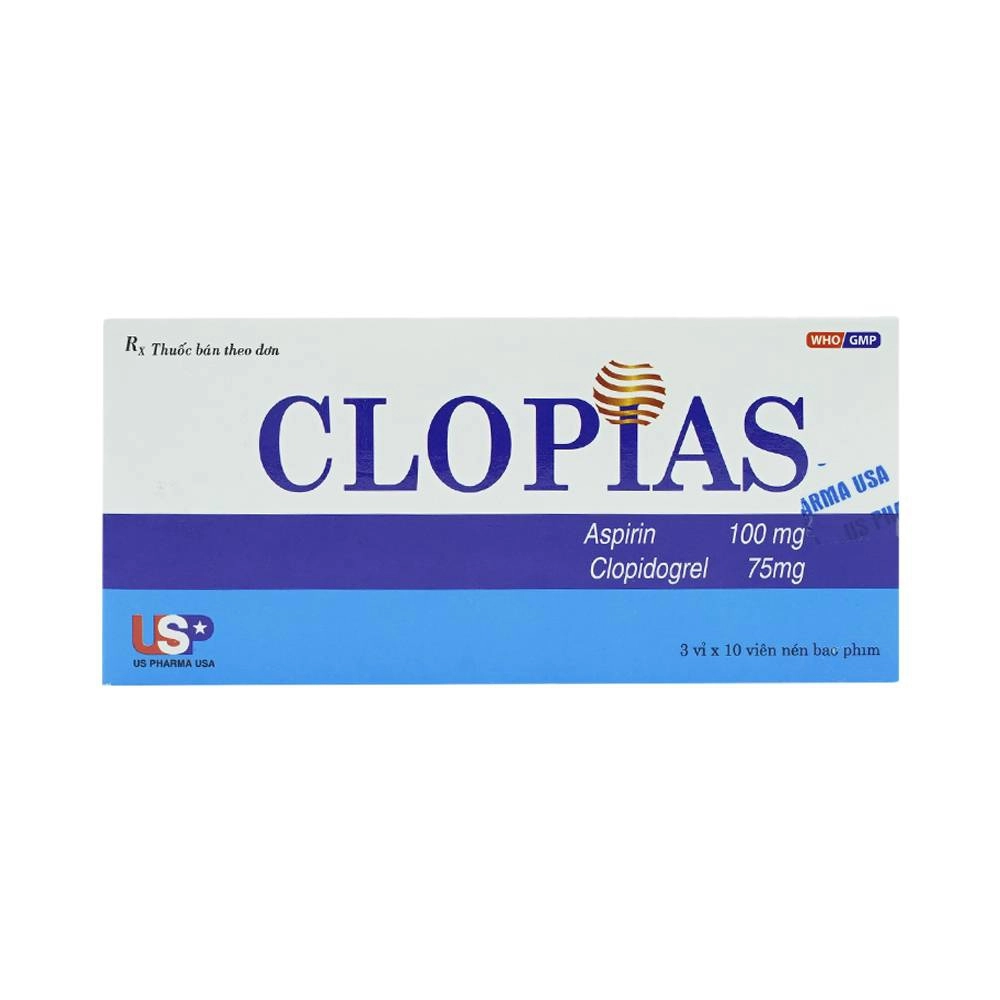 Thuốc chống đông máu Clopias USP hộp 3 vỉ x 10 viên