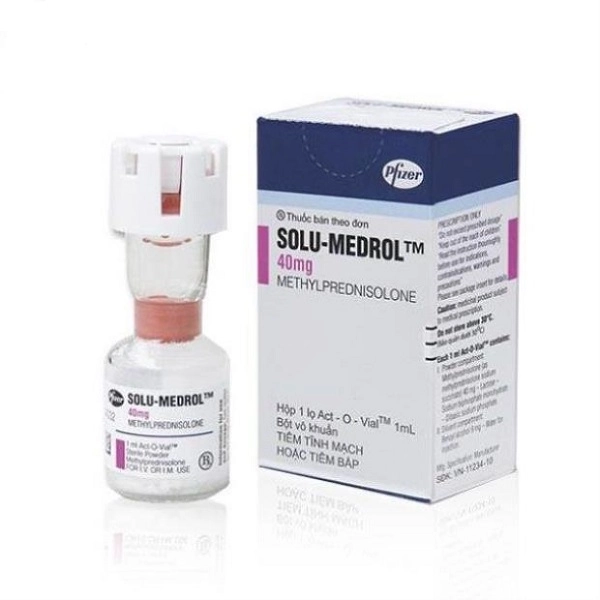 Hormon, nội tiết tố Solu-Medrol  hộp 1 lọ Act-O-Vial 1ml