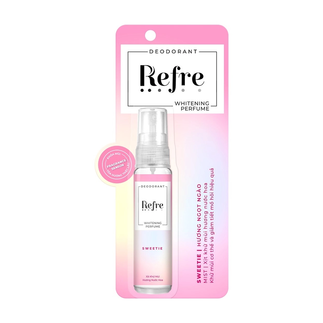 Xịt khử mùi hương nước hoa  Refre Whitening Perfume chai 30ml