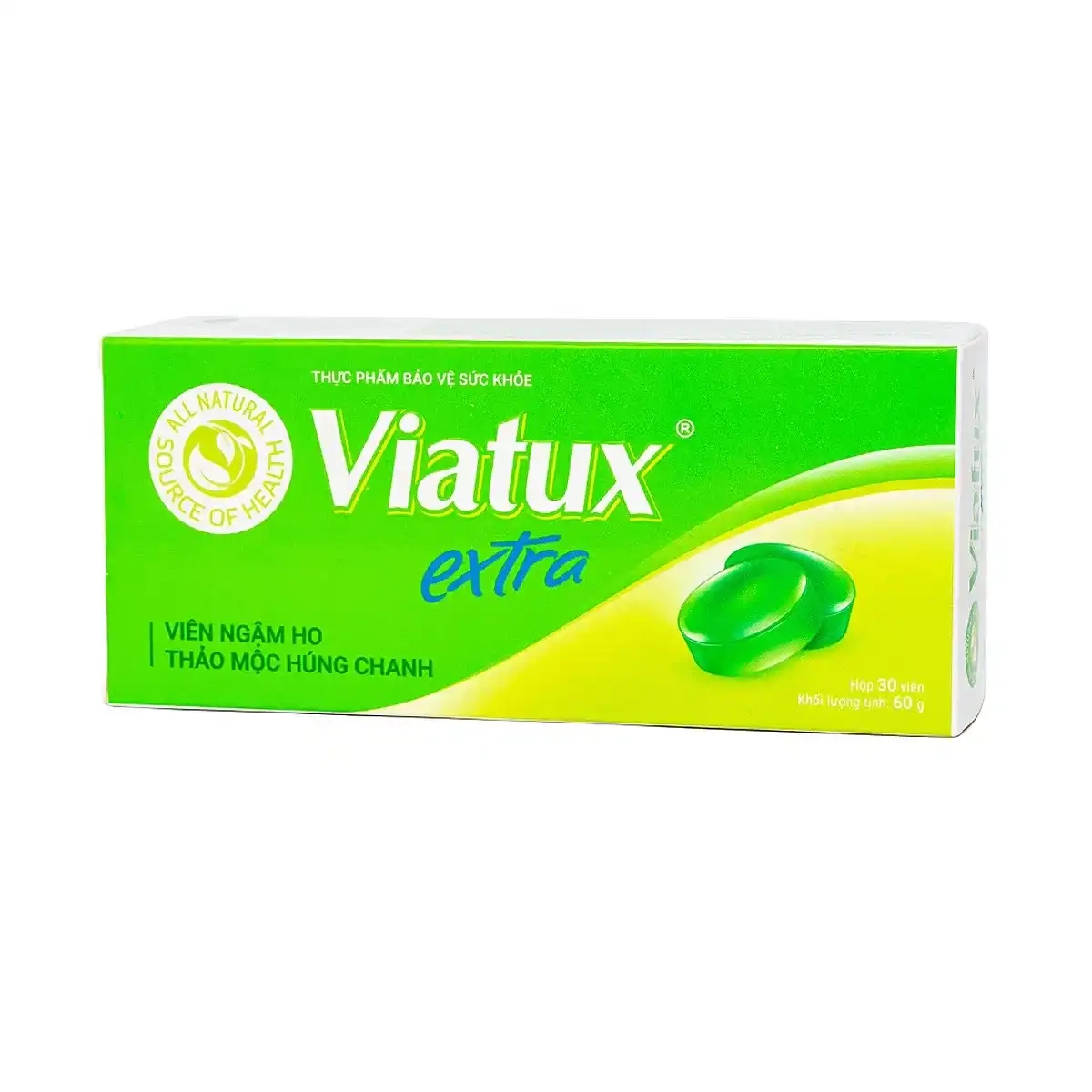 Viên ngậm ho thảo mộc Viatux extra hộp 30 viên