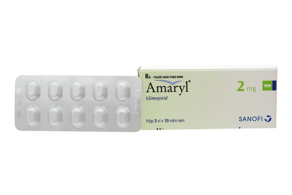 Thuốc điều trị đái tháo đường Amaryl 2 mg hộp 30 viên