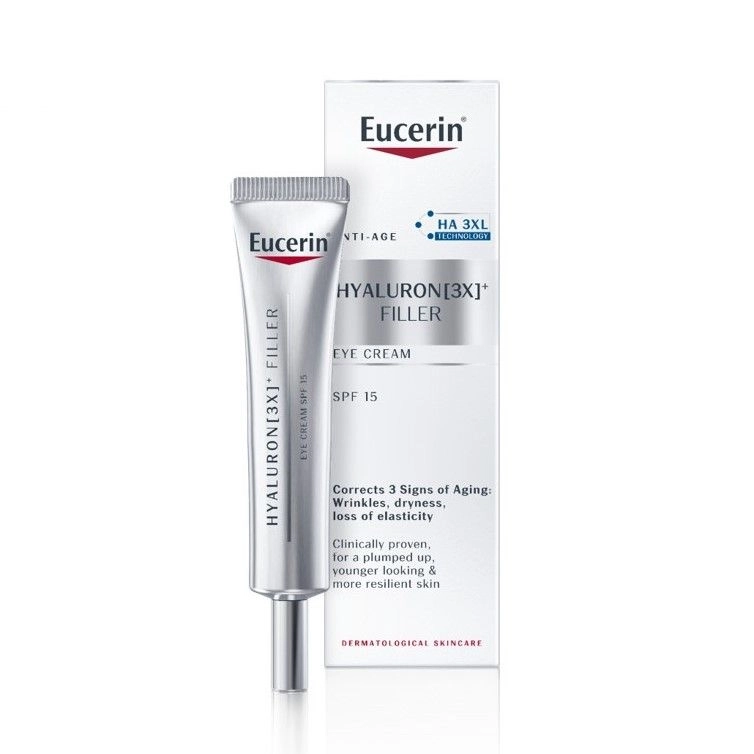 Kem dưỡng chống lão hóa vùng mắt Eucerin Hyaluron [3X] + Filler Eye Cream SPF15 tuýp 15ml
