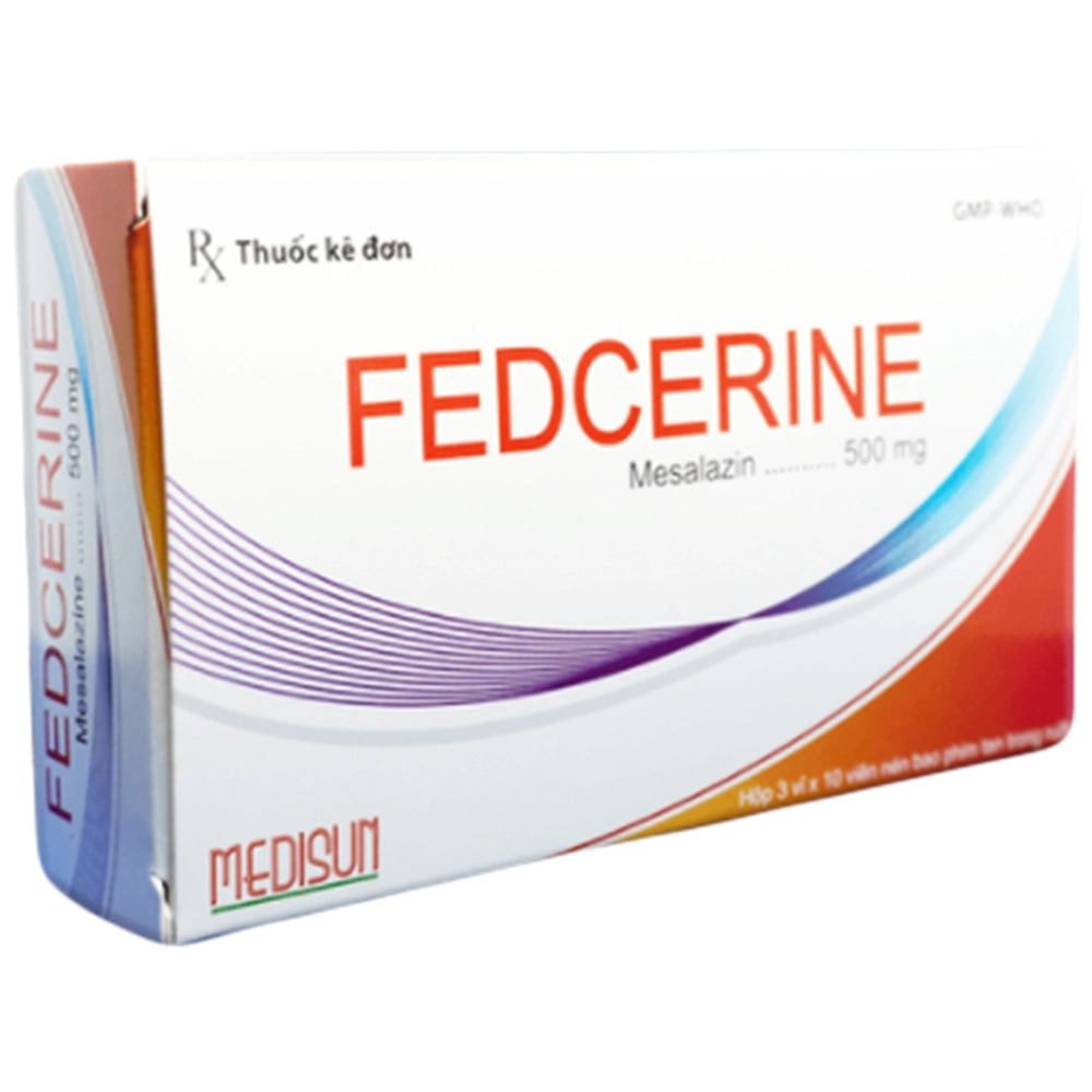Thuốc điều trị viêm loét đại tràng Fedcerine 500mg hộp 3 vỉ x 10 viên