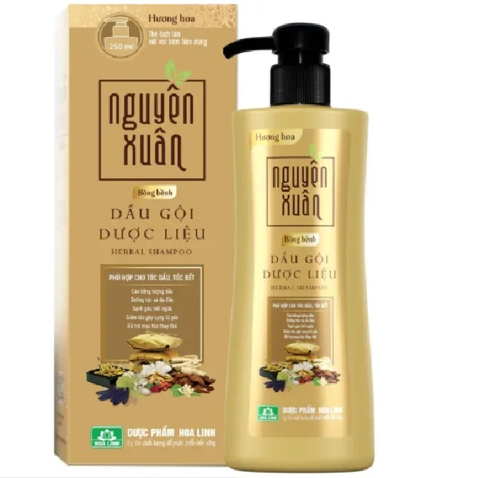 Dầu gội dược liệu Nguyên Xuân hương hoa (màu vàng) hộp 1 chai 250ml
