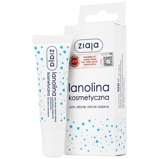 Sáp làm dịu phát ban, kích ứng do bị tổn thương cho da và niêm mạc Lanolina Kosmetyczna Ziaja hộp x 10g