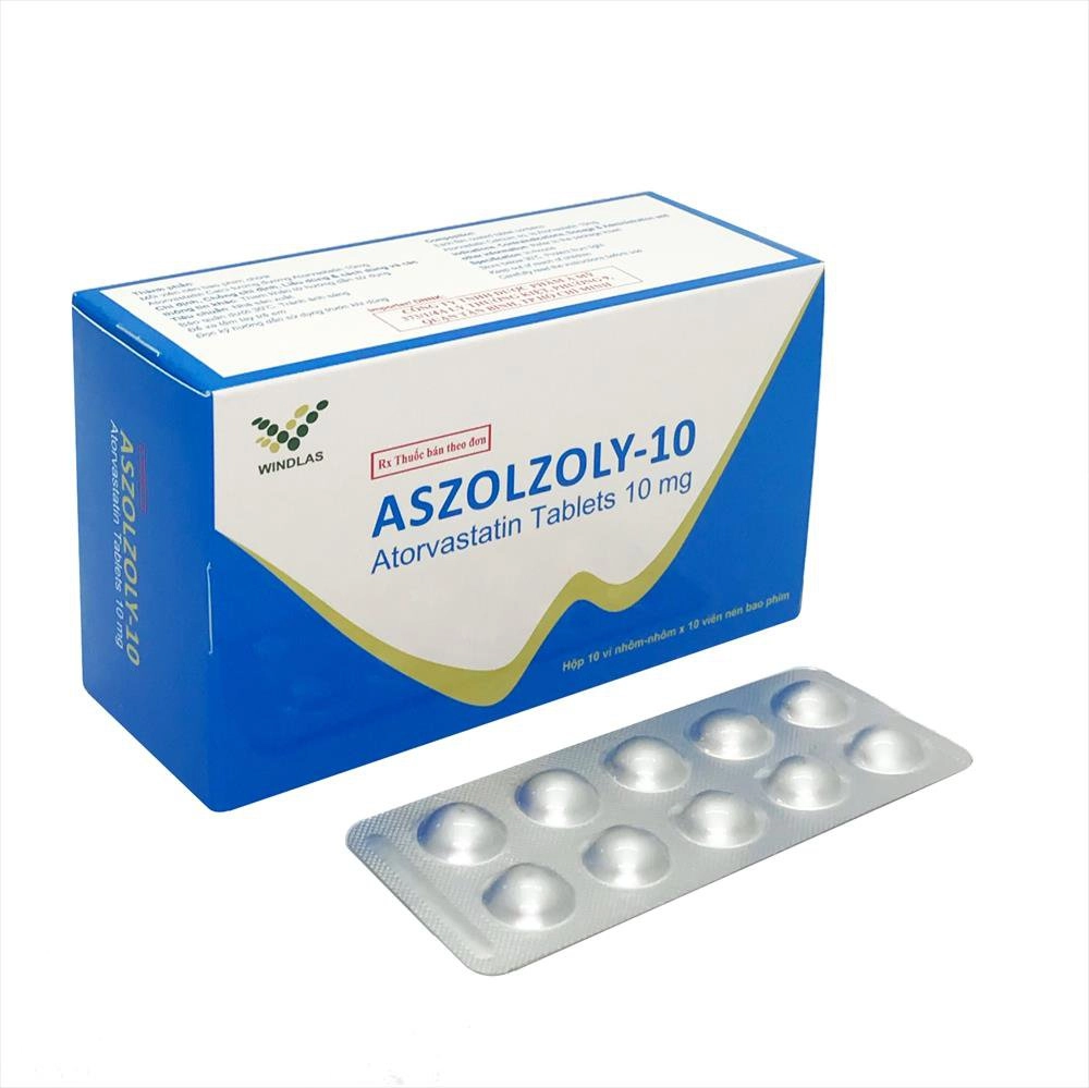 Thuốc hạ cholessterol máu ASZOLZOLY-10 hộp 10 vỉ x 10 viên nén bao phim