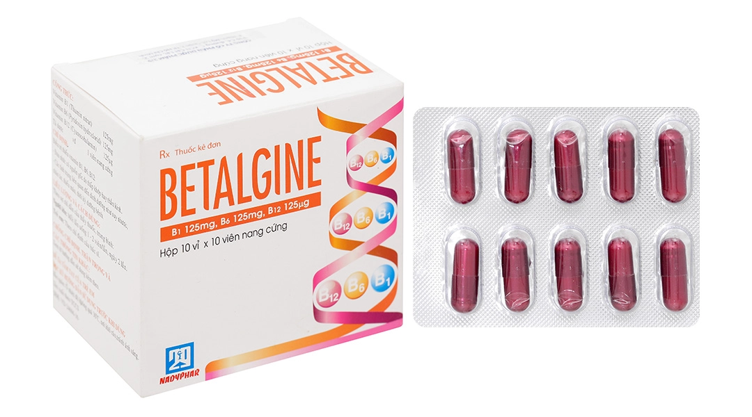 Thuốc bổ sung vitamin B1 B6 B12 Betalgine hộp 10 vỉ x 10 viên nang