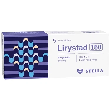 Thuốc điều trị đau thần kinh Lirystad 150 Stella Pharm hộp 4 vỉ x 7 viên