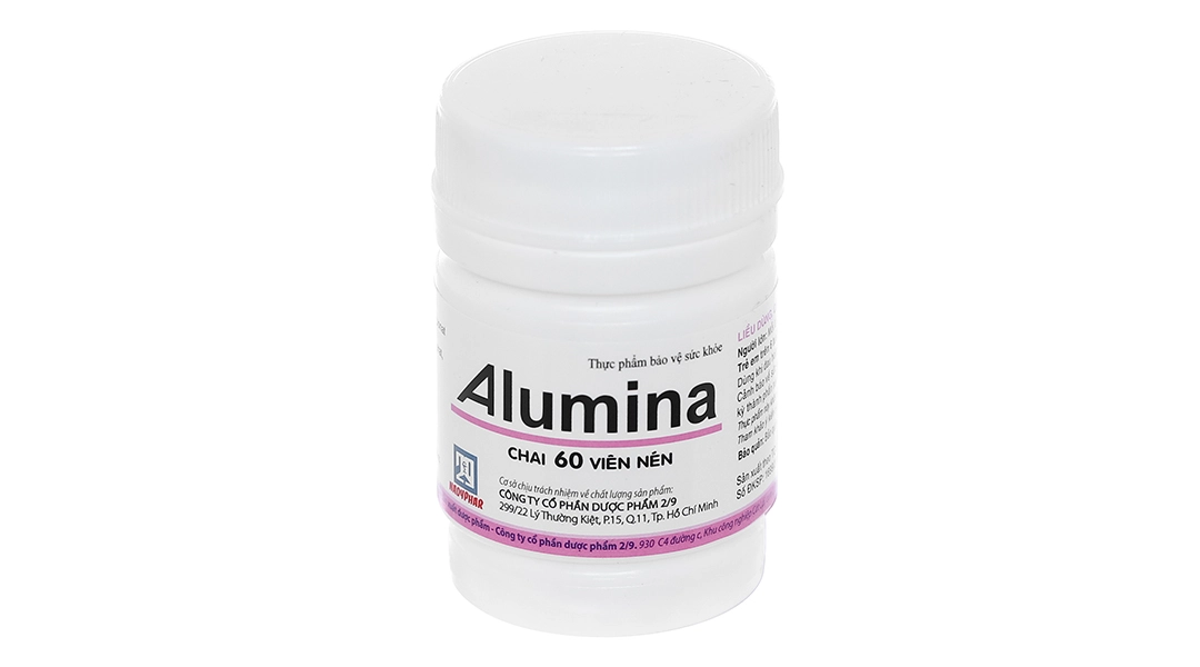 Hỗ trợ giảm viêm loét dạ dày Alumina chai 60 viên nén