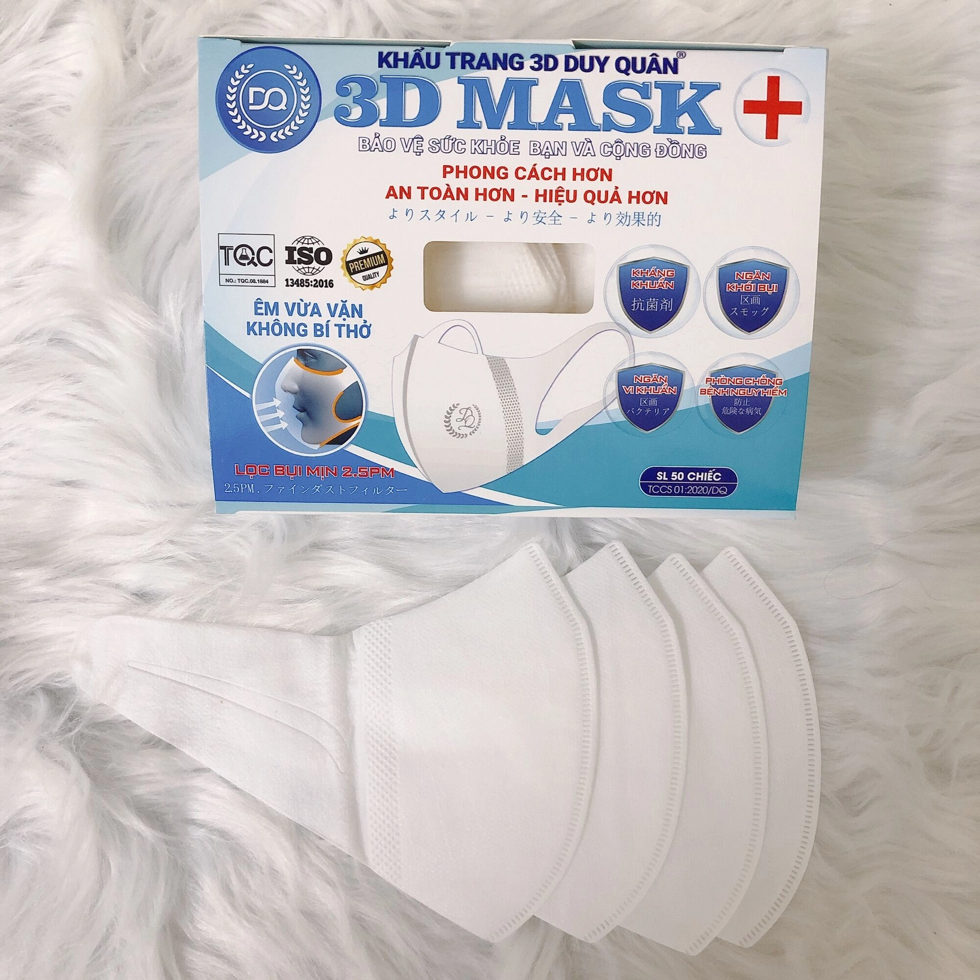 Khẩu trang 3D Duy Quân 3D Mask hộp 50 cái