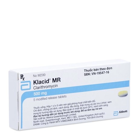 Thuốc kháng sinh Klacid MR hộp 5 viên