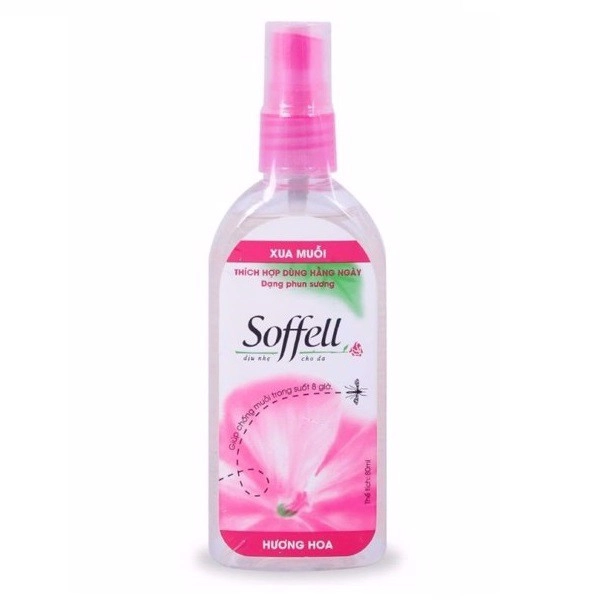 Xịt chống muỗi hương hoa Soffell chai 80ml