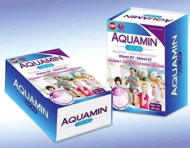 Bổ sung canxi và vitamin D3 cho cơ thể AQUAMIN OSCAR hộp 1 lọ x 30 viên