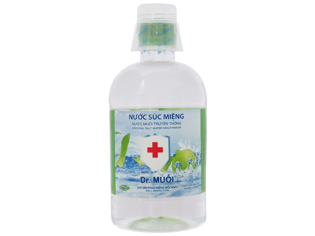 Nước súc miệng hương vỏ chanh Dr. Muối chai 500ml