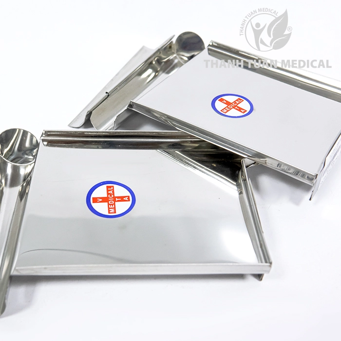 Khay đếm thuốc inox 1 cái 18 x 13 x 1 cm