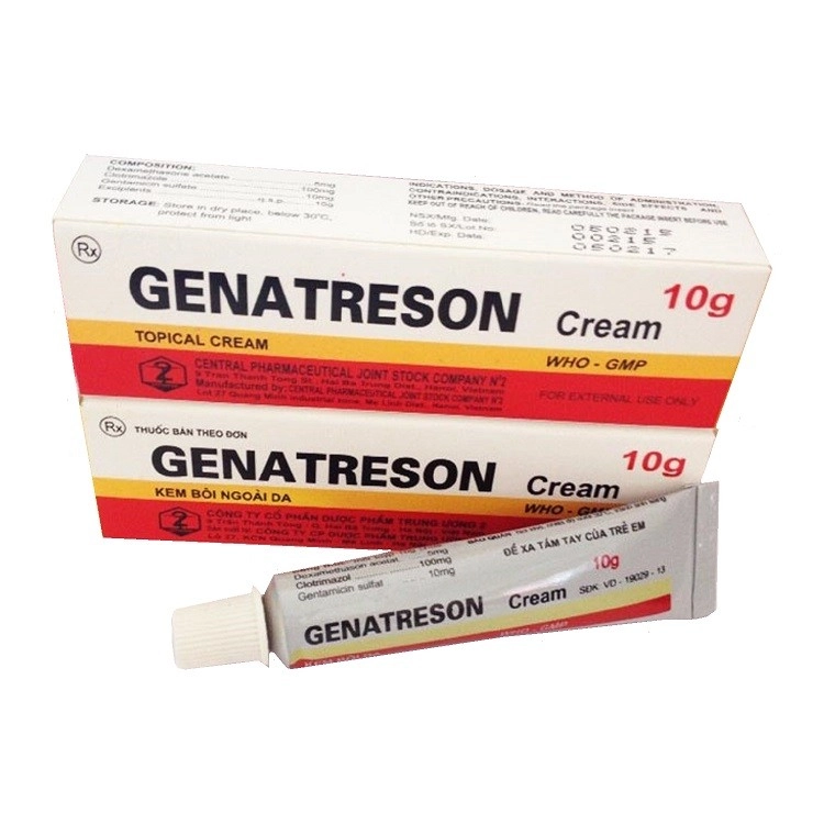 Thuốc kem bôi da GENATRESON hộp 1 tuýp 10g