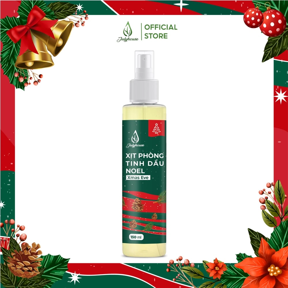 Bình xịt phòng tinh dầu noel Julyhouse Xmas Eve (hương gỗ nhẹ nhàng thư giãn) chai 150ml