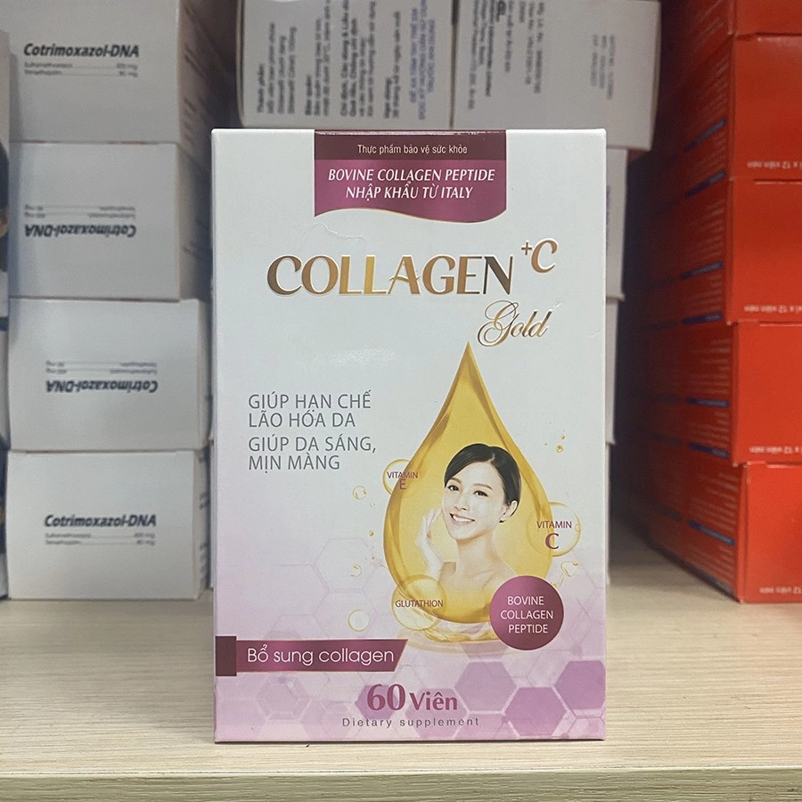 Viên uống bổ sung Collagen và các chất chống lão hóa Collagen + C Gold  hộp 1 lọ 60 viên