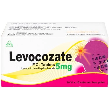 Thuốc chống dị ứng Levocozate 5mg hộp 10 vỉ x 10 viên