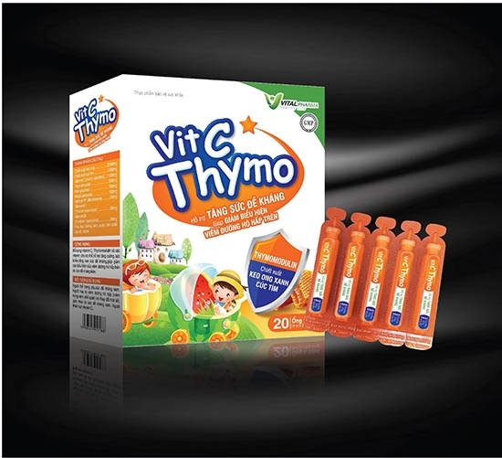 Hỗ trợ tăng sức đề kháng VitC Thymo (Vital Pharma) hộp 4 vỉ x 5 ống x 10ml