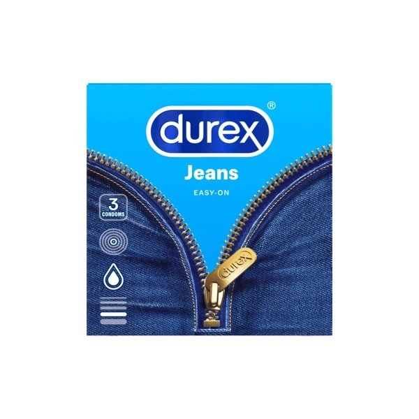 Bao cao su Durex Jeans - Siêu mỏng, nhiều gel bôi trơn hộp 3 cái