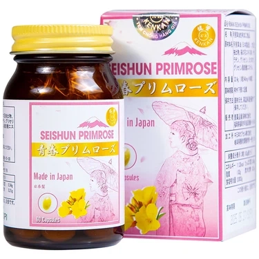 Hỗ trợ cải thiện các triệu chứng của phụ nữ tiền mãn kinh Kenkan Seishun Primrose hộp 1 lọ 60 viên
