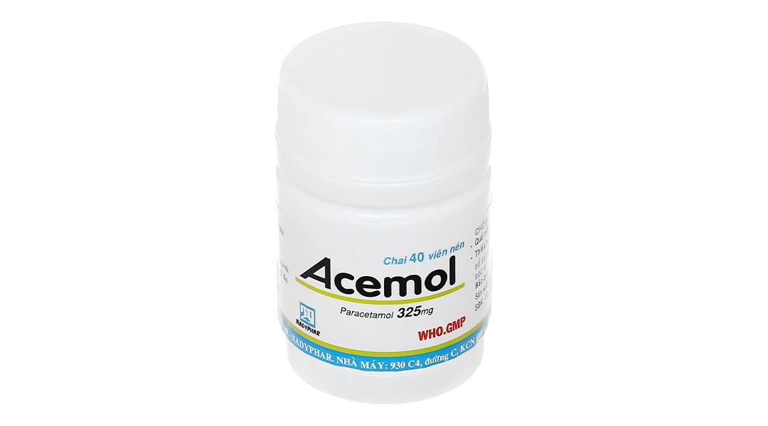 Thuốc giảm đau hạ sốt Acemol 325mg chai 40 viên