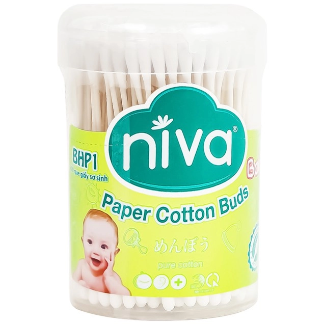 Tăm bông thân giấy Niva BHP1 hộp 200 que