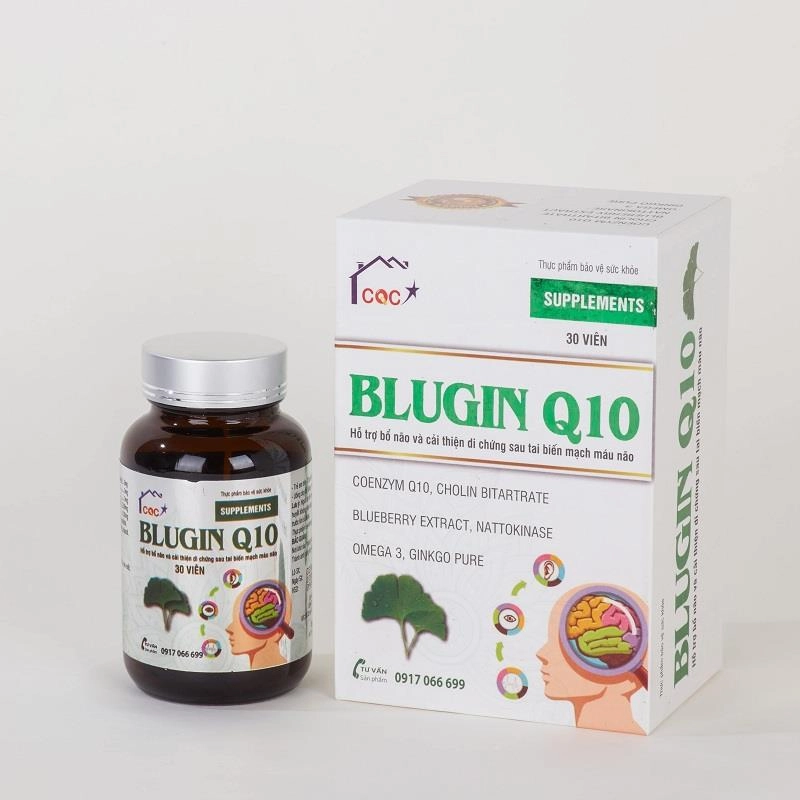 Viên uống bổ não BLUGIN Q10 hộp 1 lọ 30 viên nang mềm