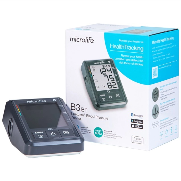 Máy đo huyết áp Microlife B3 BT Bluetooth Blood Pressure Monitor hộp 1 cái