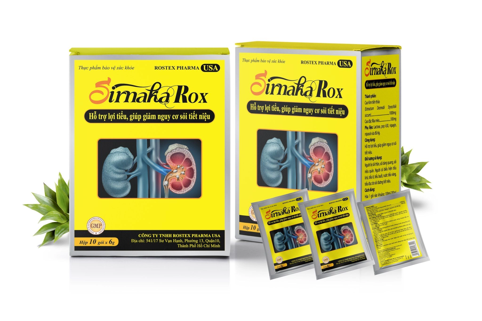 Hỗ trợ lợi tiểu, giảm nguy cơ sỏi tiết niệu Sirnaka Rox hộp 10 gói x 6g