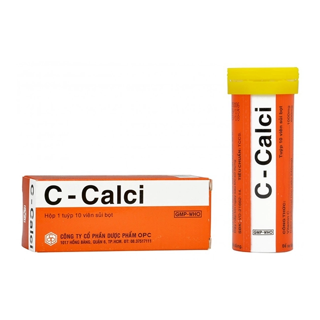Viên sủi bổ sung Vitamin C - CALCI (OPC) hộp 1 tuýp 10 viên