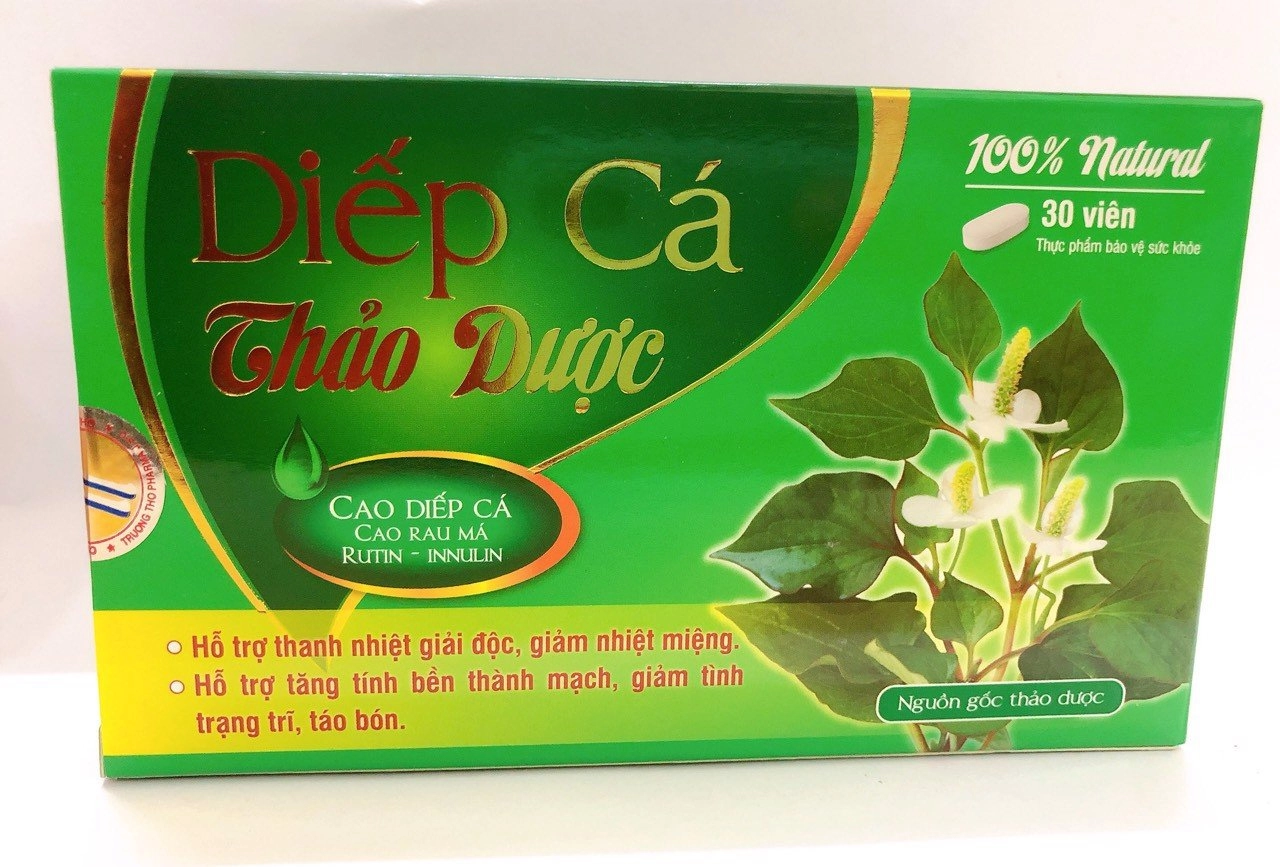 Viên uống thanh nhiệt, giải độc Diếp cá thảo dược hộp 30 viên