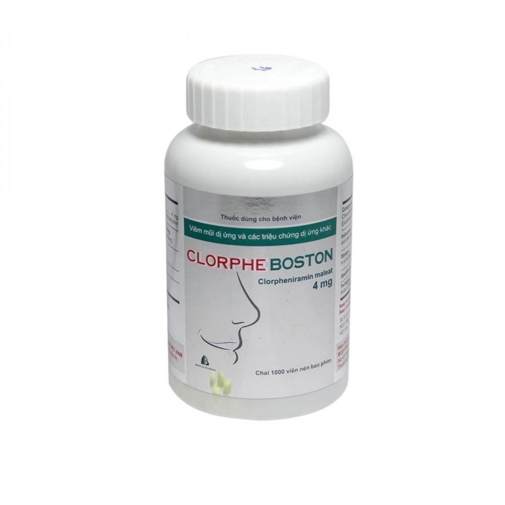 Thuốc chống dị ứng CLORPHE BOSTON 4mg lọ 1000 viên