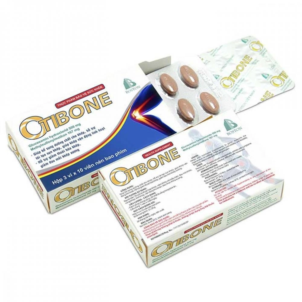 Viên uống hỗ trợ tái tạo sụn khớp, giảm đau mỏi  OTIBONE Boston hộp 3 vỉ x 10 viên