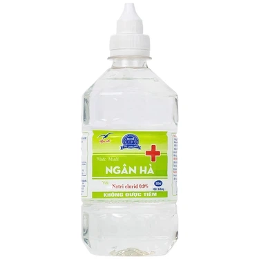 Phòng ngừa nhiễm khuẩn da, răng miệng nước muối Natri Clorid 0.9% Ngân Hà thùng 24 chai x 500ml