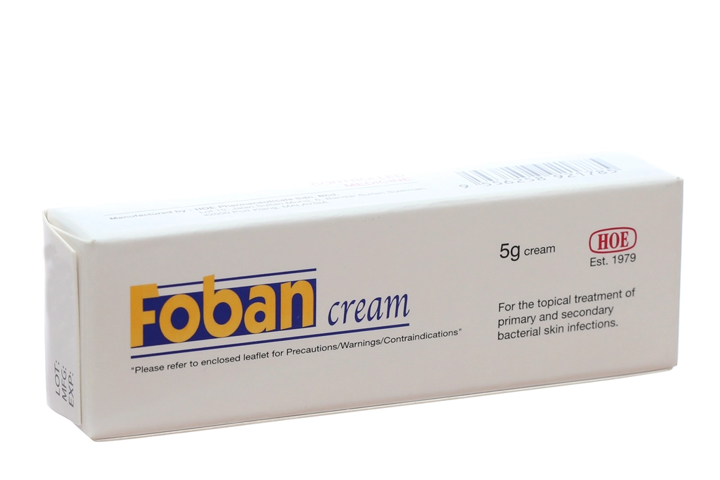 Thuốc điều trị nhiễm khuẩn da Foban Cream hộp 1 tuýp