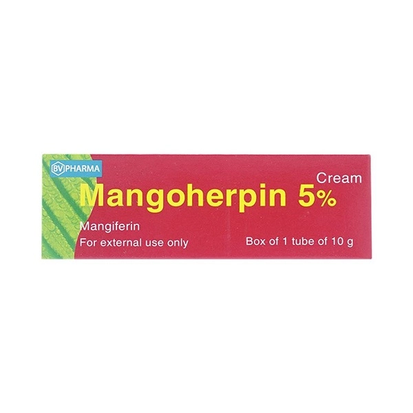 Thuốc điều trị bệnh da liễu Mangoherpin 5% hộp 1 tuýp 10g