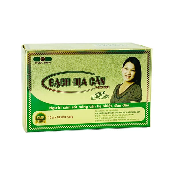 Giảm triệu chứng sốt cao, đau đầu Bạch địa căn hộp 100 viên
